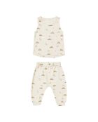 Canotta in cotone e pantaloni Buggy ecru
