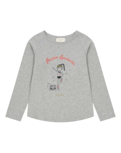T-shirt Jules a manica lunga in grigio screziato