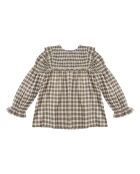 Blusa Dominique in cotone a manica lunga verde kaki