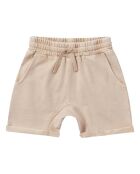 Shorts rilassati in cotone greige