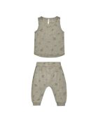 Canotta e pantaloni Hawaii in cotone color salvia