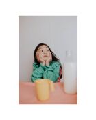 Blusa verde in cotone tinta unita a maniche lunghe
