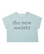Better Cotton Initiative hemelsblauw katoenen T-shirt met logo voor baby's met korte mouwen