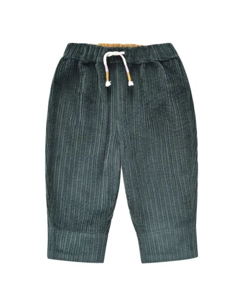 Pantaloni Abel baby in cotone a costine verde abete