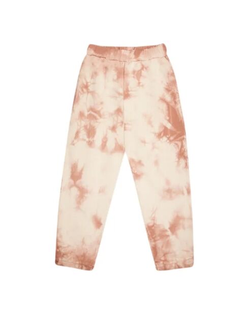 Pantaloni da jogging rosa Baylee in cotone tie and dye