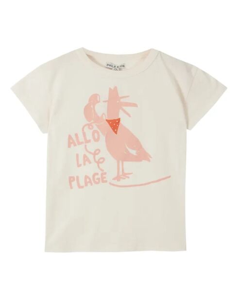 T-shirt écru Mouette in cotone a manica corta