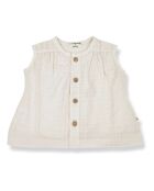 Baumwollbluse mit ecrufarbenem Blumenmuster