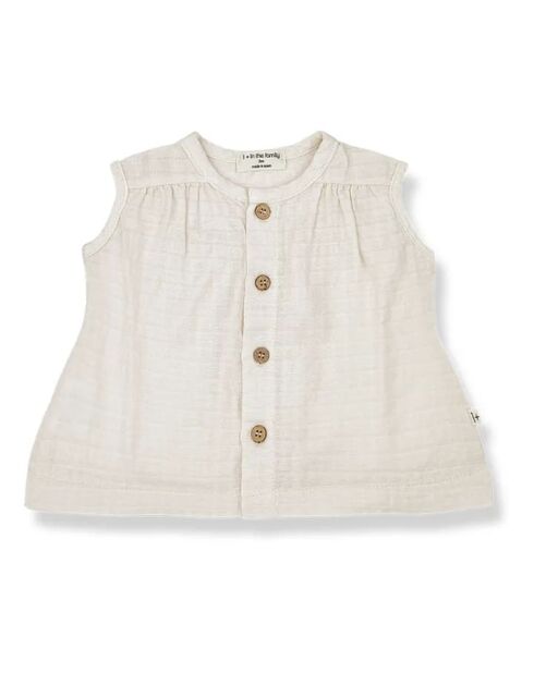 Baumwollbluse mit ecrufarbenem Blumenmuster