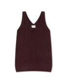 Canotta in cotone con scollo a V in mesh bordeaux