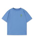 T-shirt blu in cotone a manica corta