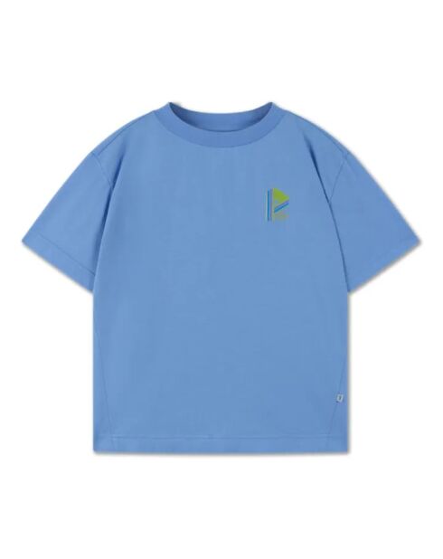 T-shirt blu in cotone a manica corta