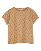 T-shirt in cotone a manica corta rosa pesca mela