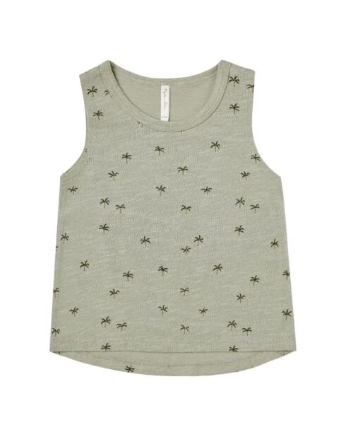 Canotta in cotone con stampa Palm Sage