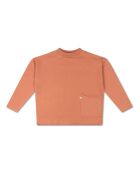T-shirt rosa in cotone a maniche lunghe con tasca