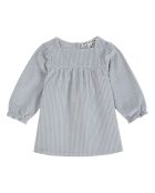 Himmelblaues kurzes geripptes Baumwollkleid