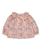 Blusa Alicia in cotone a maniche lunghe a fiori rosa