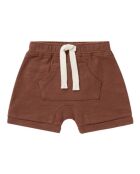 Shorts in cotone con coulisse color terracotta