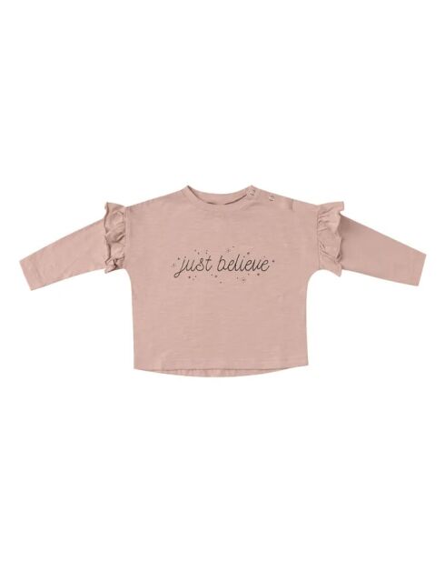 T-shirt a maniche lunghe Just Believe rosa blotter