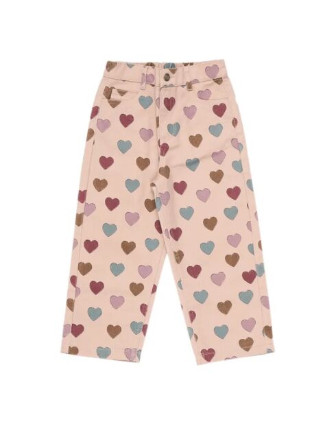 Pantaloni dritti rosa pallido E cœur responsible in cotone