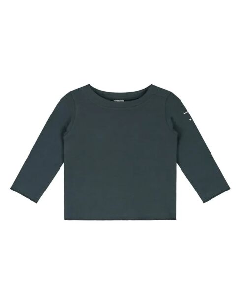 T-shirt a maniche lunghe grigia blu da bambino