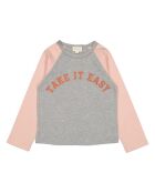 T-shirt in cotone a manica lunga bicolore da baseball grigio heather