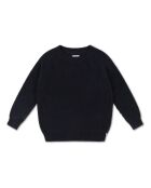 Raglan zwart sweatshirt van katoen met ronde hals