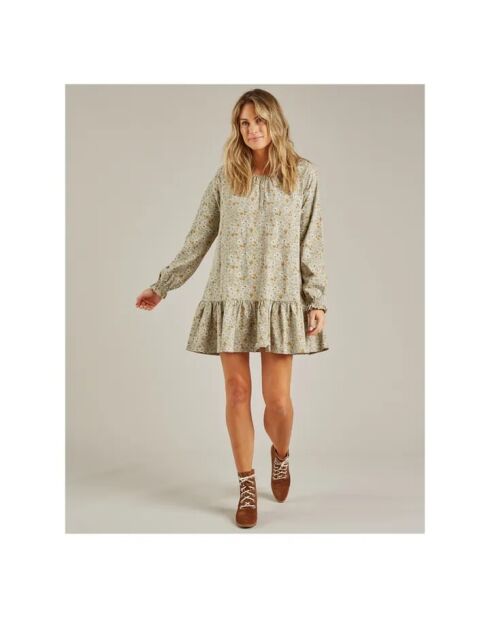 Abito corto in cotone floreale - collezione donna verde
