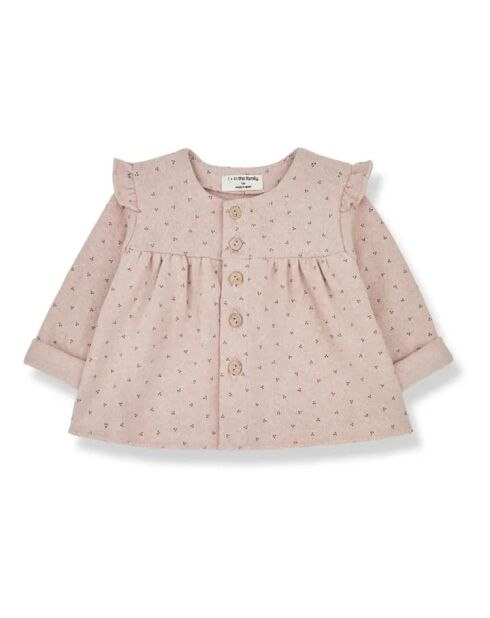 Blusa Nicola rosa chiaro a maniche lunghe in materiale riciclato