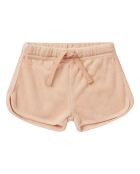 Shorts in spugna di cotone color albicocca
