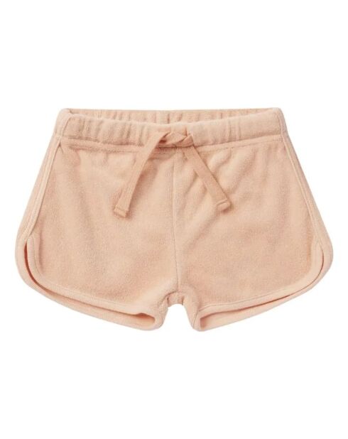Shorts in spugna di cotone color albicocca