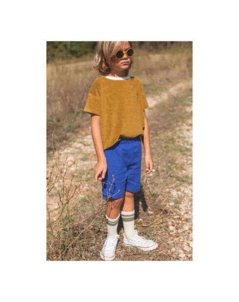 Ernest x Smallable koningsblauwe katoenen short