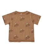 Chase The Sun camelfarbenes Kurzarm-T-Shirt aus Baumwolle
