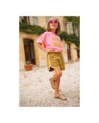 T-shirt rosa in cotone a manica corta Amore