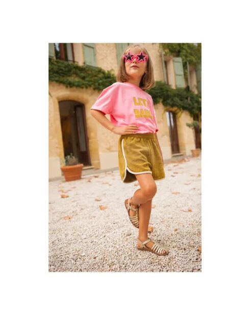 T-shirt rosa in cotone a manica corta Amore