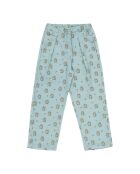 Pantaloni dritti Jimena celeste in cotone