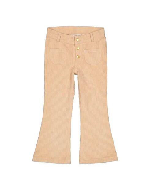 Pantaloni Christie beige in cotone a costine