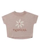 T-shirt in cotone a manica corta Purple Tropical