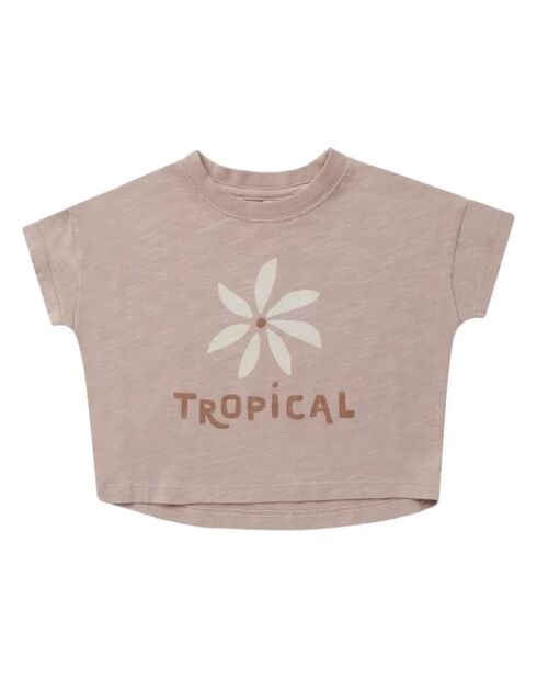 T-shirt in cotone a manica corta Purple Tropical