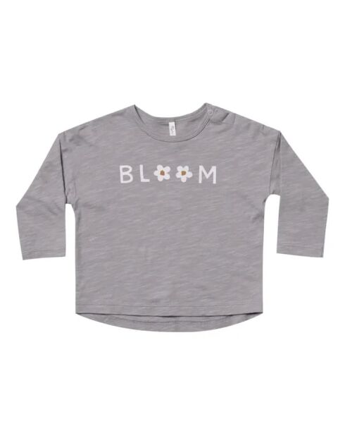 T-shirt grigia in cotone a manica lunga Bloom
