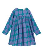 Blaues, gepunktetes kurzes Kleid Efia