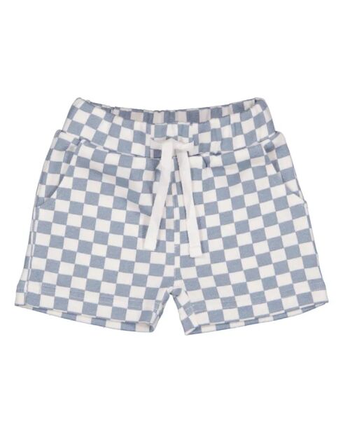 Pantaloncini Manhattan Damier celesti in cotone