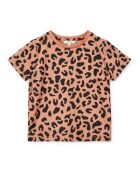 T-shirt in cotone a manica corta leopardata rosa Apia