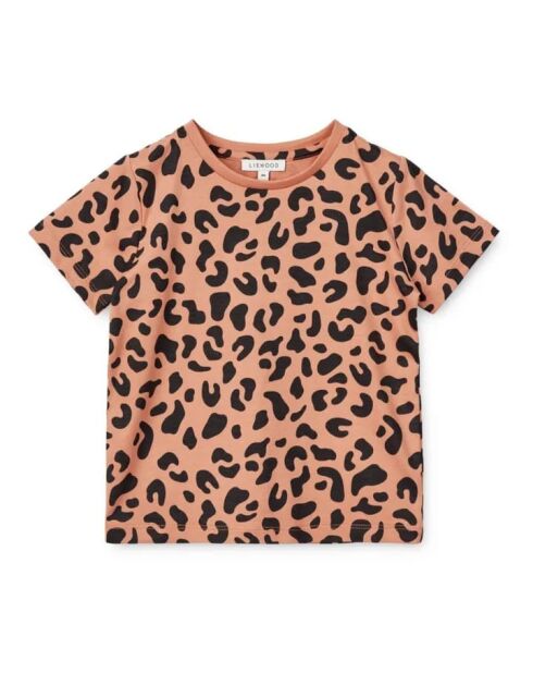 T-shirt in cotone a manica corta leopardata rosa Apia