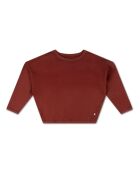 Felpa bordeaux in cotone con scollo rotondo