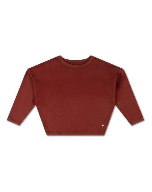 Burgunderfarbenes Rundhals-Sweatshirt aus Baumwolle