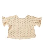 Blusa Francie de algodón de manga corta con flores blanquecinas
