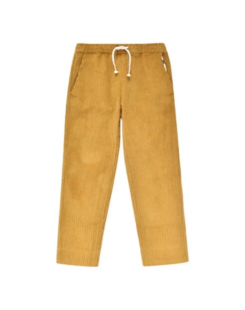 Pantaloni Abel ocra in cotone a costine