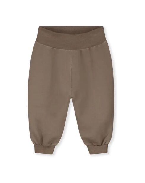 Joggers larghi in cotone color tortora