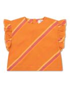 Blusa in cotone a manica corta arancione Misty