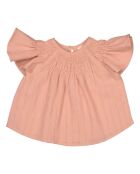 Blusa rosa sun lurex in cotone a manica corta